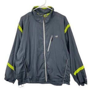 New Balance Running Windbreaker‎ Jacket Men’s XL Fleece Lined Lightweight Gray